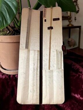 Vintage Susan Bates Knitting Needle Case Holder Some Needles Snap Front 60s